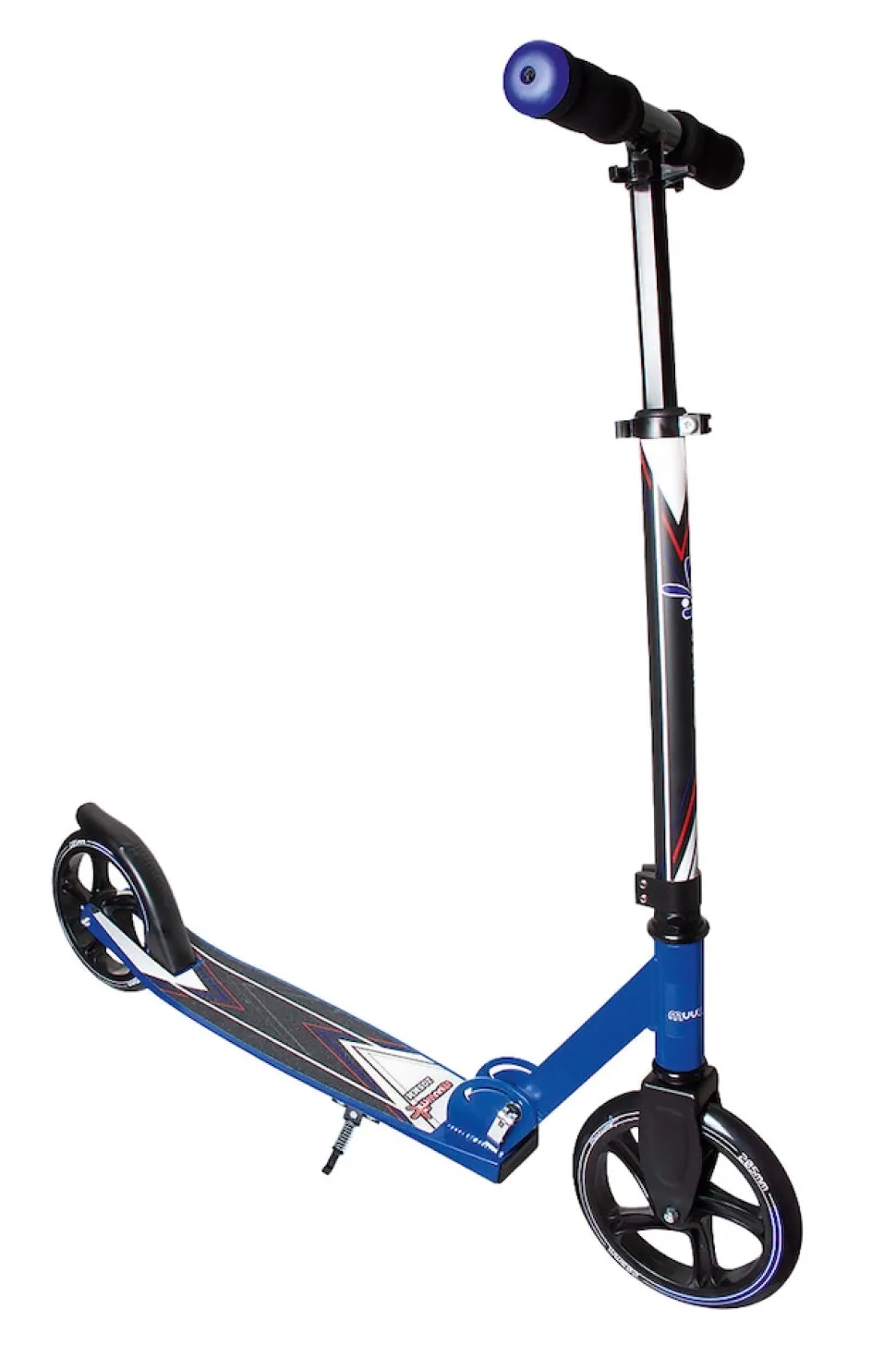 muuwmi Aluminium Scooter – Tretroller, 205 mm, ABEC 7, für Kinder und Erwachsene, GS-geprüft, höhenverstellbar, blau