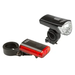 M-Wave Atlas K 11 Akkulampen Set LED Fahrradlampe Fahrradlicht StVZO Fahrrad Lampe USB