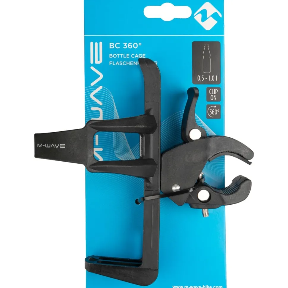 M-Wave BC 360 Flaschenhalter Kunststoff Fahrrad Rollstuhl Clip-On Halter 0,7 - 1,0 Liter