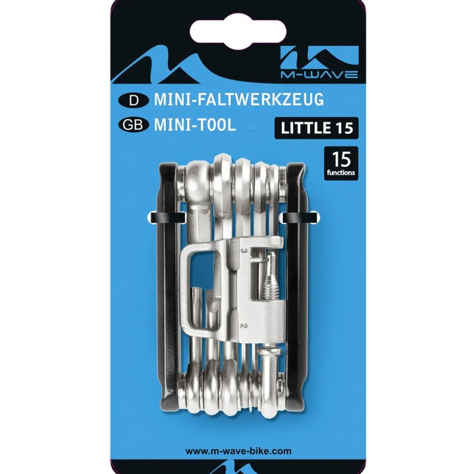M-Wave Little 15 Multitool Multifunktionswerkzeug Fahrradwerkzeug Set für unterwegs Minitool 15 Funktionen
