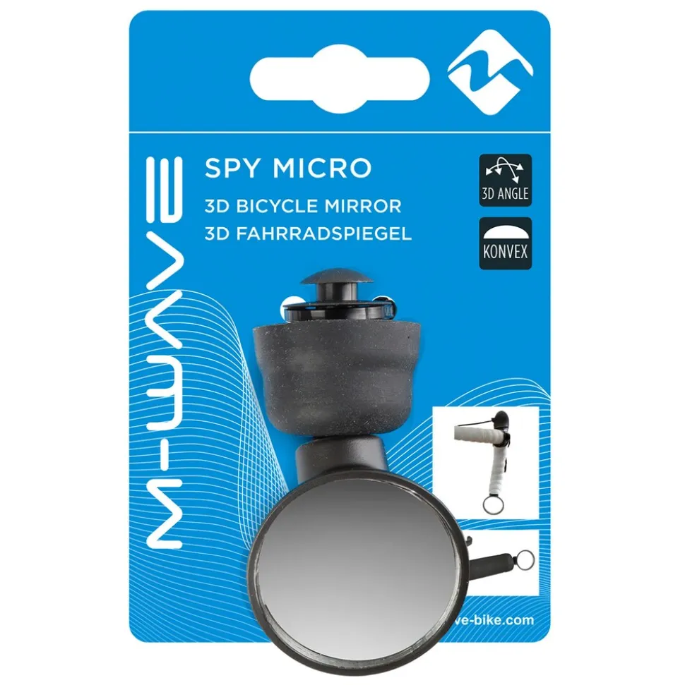 M-Wave Spy Micro Fahrradspiegel Lenker Mini Rückspiegel Fahrrad Spiegel E-Bike Lenkerspiegel