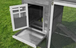 MyAnimal Hühnerstall für 4 Hühner MH-04 mit Eiablage, wasserabweisendes Dach, schutzimprägniert (Grau)