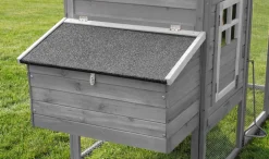 MyAnimal Hühnerstall für 4 Hühner MH-04 mit Eiablage, wasserabweisendes Dach, schutzimprägniert (Grau)