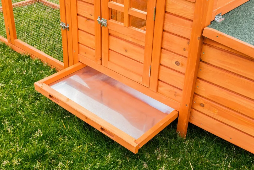 MyAnimal Hühnerstall für 3 Hühner MH-19 mit Auslauf, Hühnerhaus wetterfest imprägniert, Nistkasten (Braun 2.0)