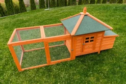 MyAnimal Hühnerstall für 3 Hühner MH-19 mit Auslauf, Hühnerhaus wetterfest imprägniert, Nistkasten (Braun 2.0)