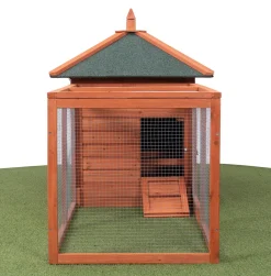 MyAnimal Hühnerstall für 3 Hühner MH-19 mit Auslauf, Hühnerhaus wetterfest imprägniert, Nistkasten (Braun 2.0)
