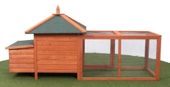 MyAnimal Hühnerstall für 3 Hühner MH-19 mit Auslauf, Hühnerhaus wetterfest imprägniert, Nistkasten (Braun 2.0)