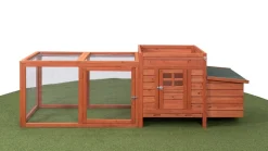 MyAnimal Hühnerstall für 3 Hühner MH-19 mit Auslauf, Hühnerhaus wetterfest imprägniert, Nistkasten (Braun 2.0)