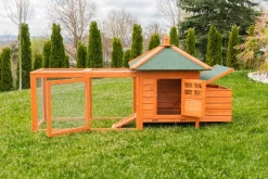 MyAnimal Hühnerstall für 3 Hühner MH-19 mit Auslauf, Hühnerhaus wetterfest imprägniert, Nistkasten (Braun 2.0)
