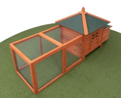 MyAnimal Hühnerstall für 3 Hühner MH-19 mit Auslauf, Hühnerhaus wetterfest imprägniert, Nistkasten (Braun 2.0)