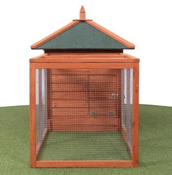 MyAnimal Hühnerstall für 3 Hühner MH-19 mit Auslauf, Hühnerhaus wetterfest imprägniert, Nistkasten (Braun 2.0)