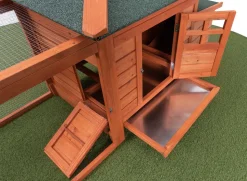 MyAnimal Hühnerstall für 3 Hühner MH-19 mit Auslauf, Hühnerhaus wetterfest imprägniert, Nistkasten (Braun 2.0)