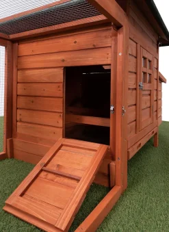 MyAnimal Hühnerstall für 3 Hühner MH-19 mit Auslauf, Hühnerhaus wetterfest imprägniert, Nistkasten (Braun 2.0)