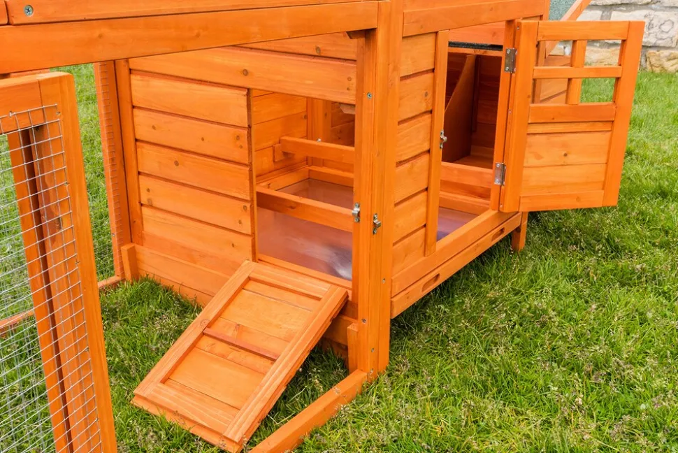 MyAnimal Hühnerstall für 3 Hühner MH-19 mit Auslauf, Hühnerhaus wetterfest imprägniert, Nistkasten (Braun 2.0)