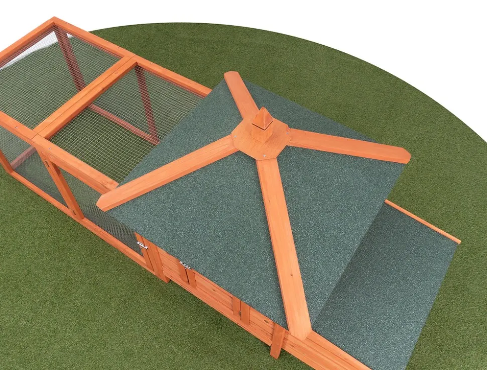 MyAnimal Hühnerstall für 3 Hühner MH-19 mit Auslauf, Hühnerhaus wetterfest imprägniert, Nistkasten (Braun 2.0)