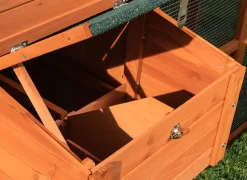 MyAnimal Hühnerstall groß für 7 Hühner MH-15, Hühnerhaus auf 2 qm², mit Auslauf, separates Legenest (Braun)