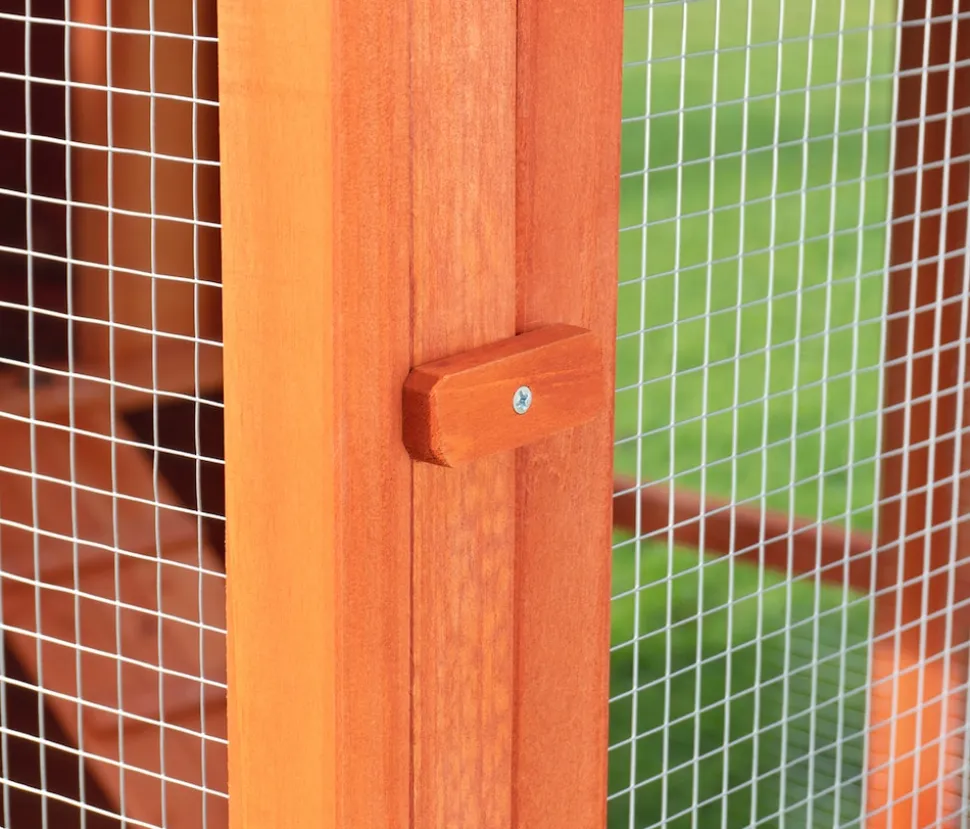 MyAnimal Hühnerstall groß für 7 Hühner MH-15, Hühnerhaus auf 2 qm², mit Auslauf, separates Legenest (Braun)