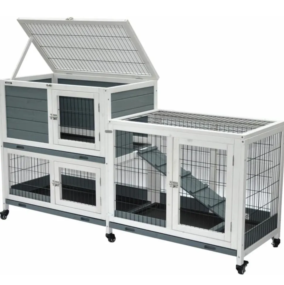 Nanook Indoor Kleintierstall Leo 146 x 89 cm grau