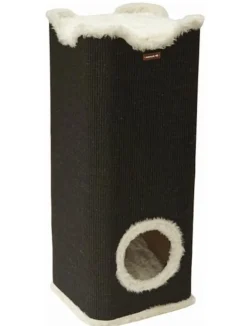 Nanook Kratztonne Kratzbaum Amigo mit Plüschrand schwarz 100 x 40 cm
