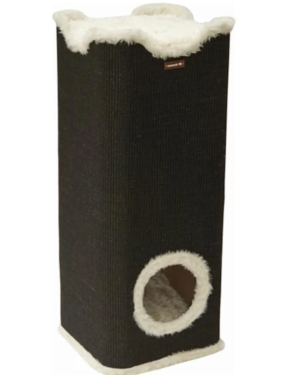 Nanook Kratztonne Kratzbaum Amigo mit Plüschrand schwarz 100 x 40 cm