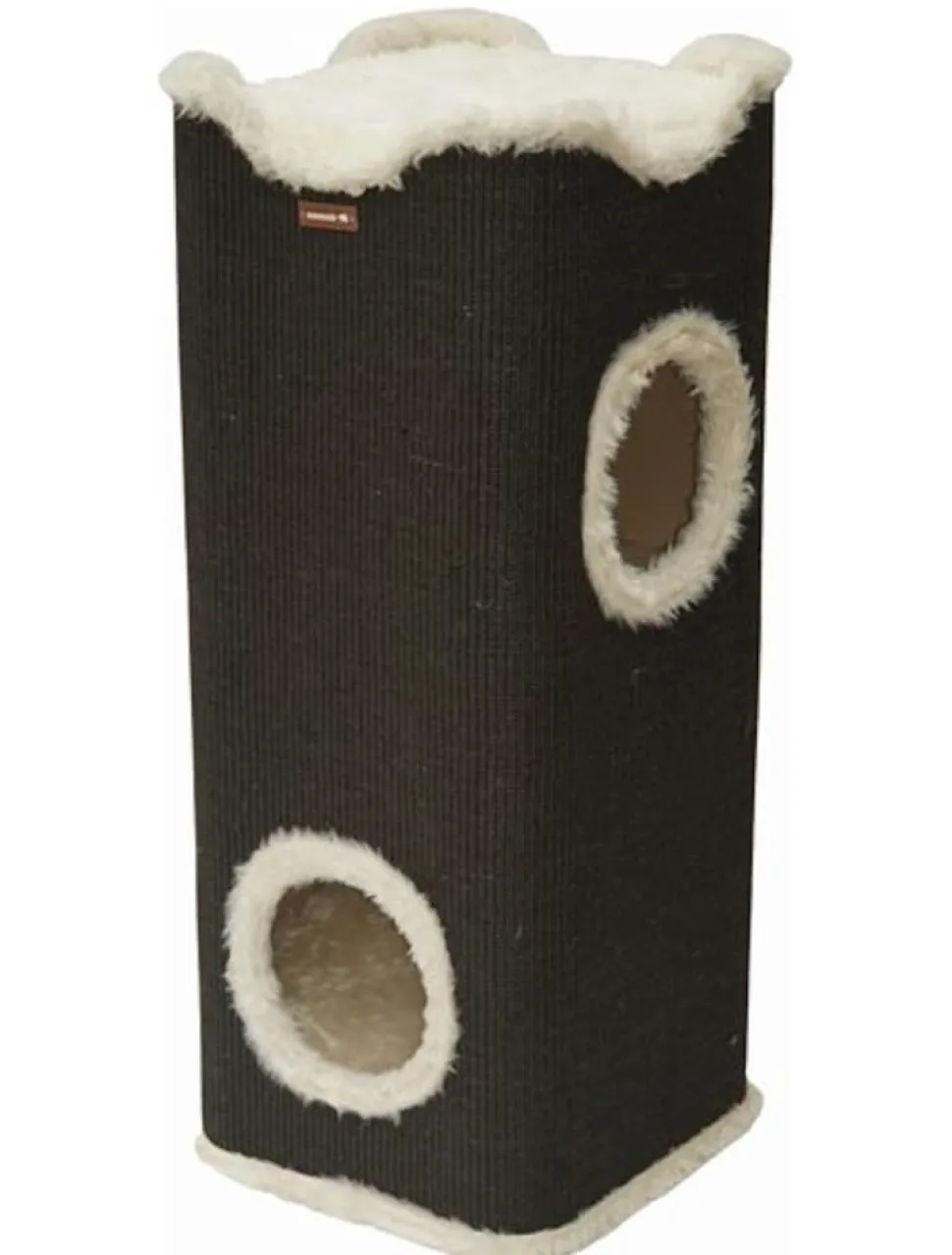 Nanook Kratztonne Kratzbaum Amigo mit Plüschrand schwarz 100 x 40 cm