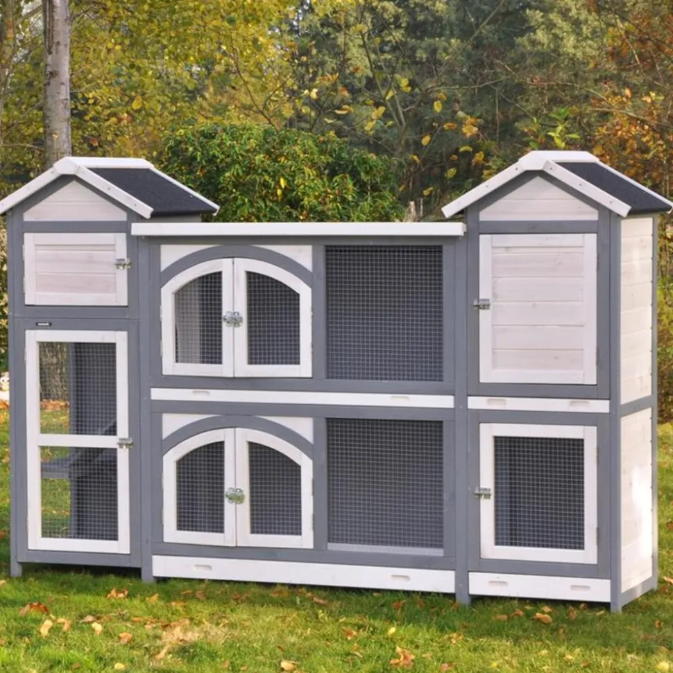Nanook XXL Kleintierstall grau weiß 189x43x127 cm