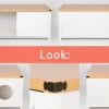 needs&wants® Katzenschrank groß für Katzentoilette XXL aus Holz mit Schuhschrank Sitzkommode, Katzenklo-Schrank Kommode, Design Katzenhaus Toilette Klo, 110 x 50 x 53 cm, weiß braun