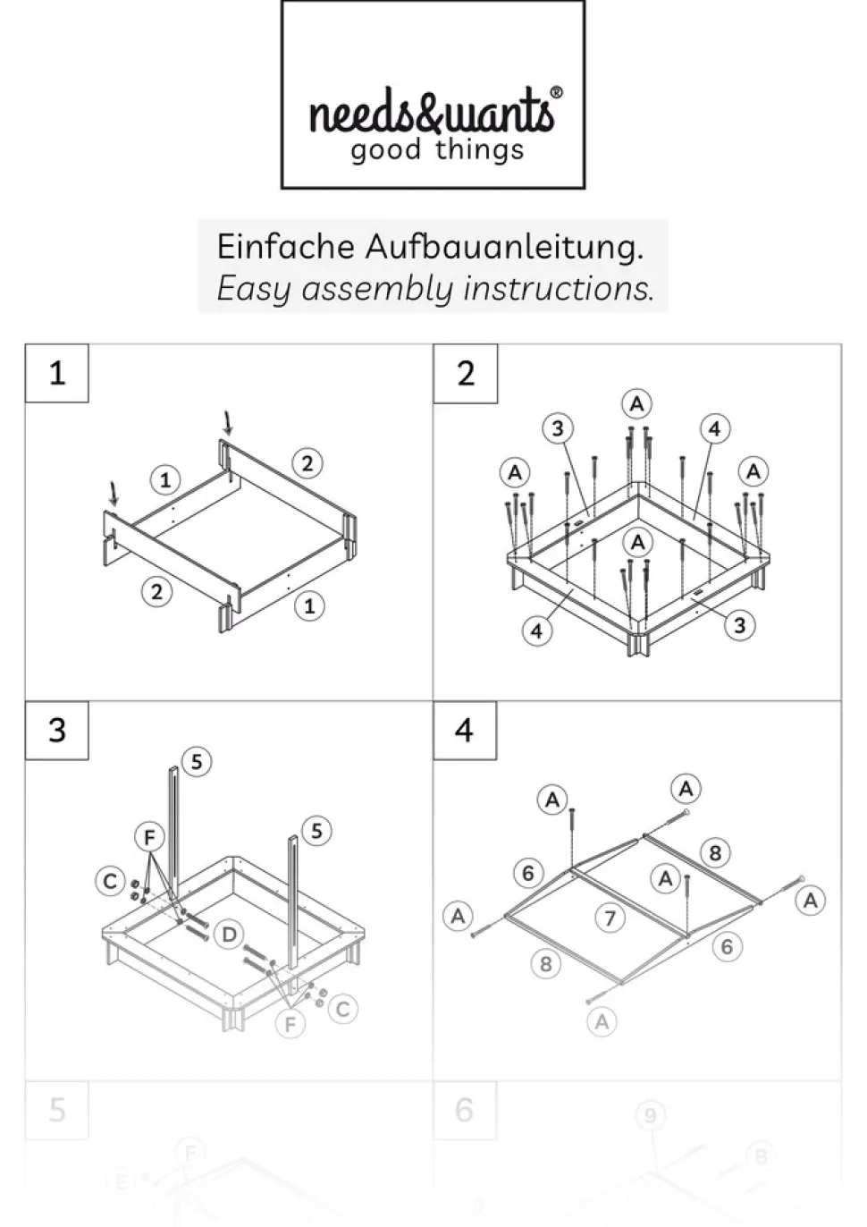 needs&wants® Sandkasten mit Dach Sitzbank und Boden Vlies-Folie, mit Abdeckung Oxford 600D, Sandkiste Holz rechteckig mit Bänken Outdoor Garten Kinder UV-Sonnenschutz, 113x113x113 cm, gelb weiß braun