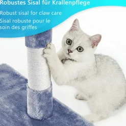 NYVI Katzen Kratzbaum Luzifer 134 cm Grau - Deluxe Katzenbaum mit Katzenhöhlen, Plattformen, Katzenspielzeug und Sisal Kratzsäule