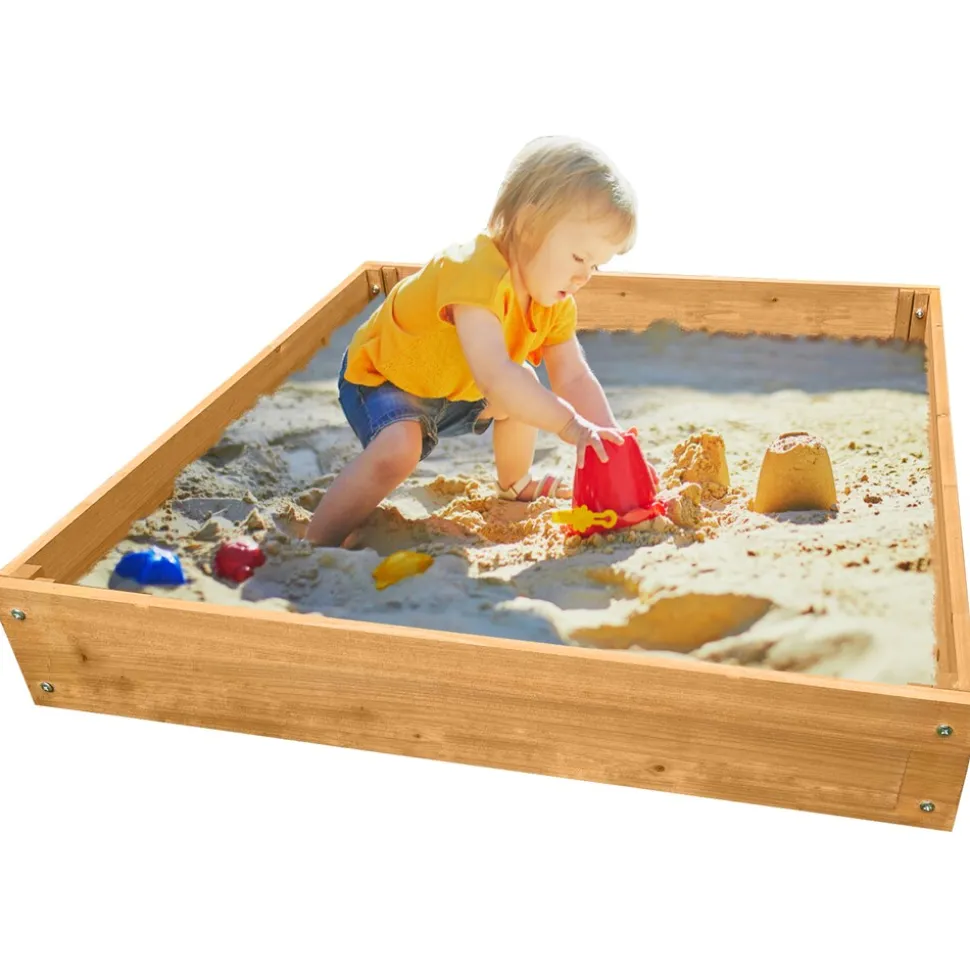NYVI Kinder Sandkasten NYVIKids Torino 90x90 cm - Sandkasten mit Innenfolie