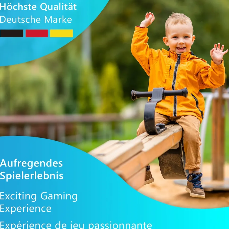 NYVI Kinderwippe NYVIKidz 360 - Outdoor Wippe für Kinder - Metallrahmen, 360 Grad Drehung, Dämpfer unter Sitzen