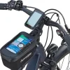 Oberrohrtasche, wasserabweisend, mit Smartphone-Fach für Smartphones bis 5,5", Volumen: 1 Liter, Farbe: schwarz