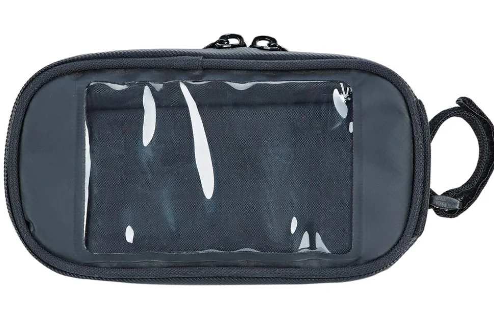 Oberrohrtasche, wasserabweisend, mit Smartphone-Fach für Smartphones bis 5,5", Volumen: 1 Liter, Farbe: schwarz