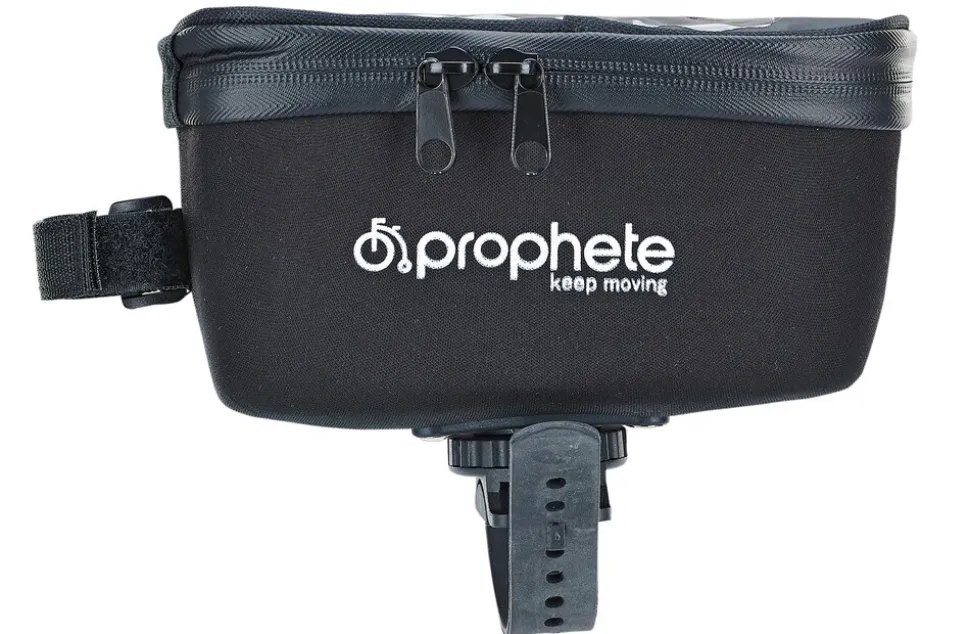 Oberrohrtasche, wasserabweisend, mit Smartphone-Fach für Smartphones bis 5,5", Volumen: 1 Liter, Farbe: schwarz