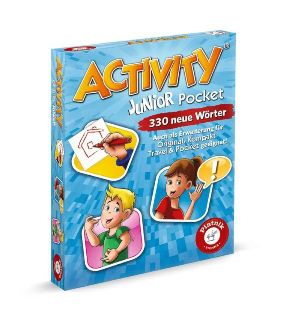 Piatnik Activity Pocket Junior – Familienspiel, Reise-Edition, 4-12 Spieler, 40 Min Spielspaß