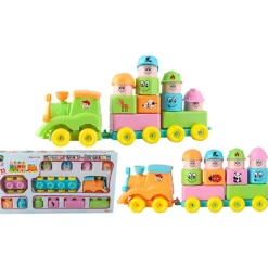 Pilsan 03228 Mein erster Zug 33-teilig ab 1 Jahr, bunte Bausteine und Figuren