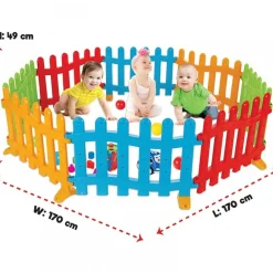 Pilsan Spielzaun, Plastikzaun, Laufgitter 06192, 8 Elemente 68 x 44 x 3 cm