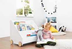 PINOLINO Kinder-Bücherregal mit Rollen Lasse – weiß