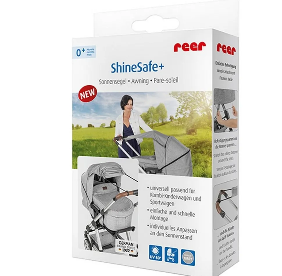 reer ShineSafe+ Sonnensegel, grau-melange