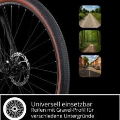 Remington G100 E Bike Gravelbike 28 Zoll Pedelec 360 Wh Elektrofahrrad 10 Gang Fahrrad Crossbike Bikepacking