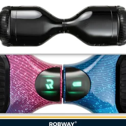 ROBWAY W1 Hoverboard für Erwachsene und Kinder, 6,5 Zoll, Self-Balance, Bluetooth, App, 700 Watt, LEDs (Space Blue 2.0)