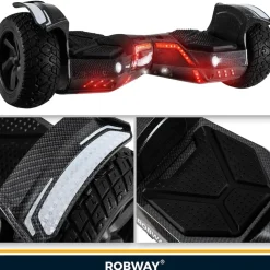ROBWAY X2 Offroad-Hoverboard fürs Gelände, Erwachsene und Kinder, 8,5 Zoll, App, Bluetooth, 700 Watt (Navy Camo 2.0, Offroad)