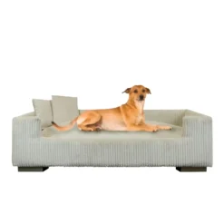 Rohrschneider Hundesofa gepolstert Cord breit beige