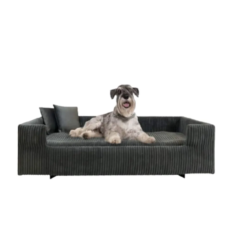 Rohrschneider Hundesofa gepolstert Cord breit beige