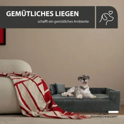Rohrschneider Hundesofa gepolstert Cord breit beige