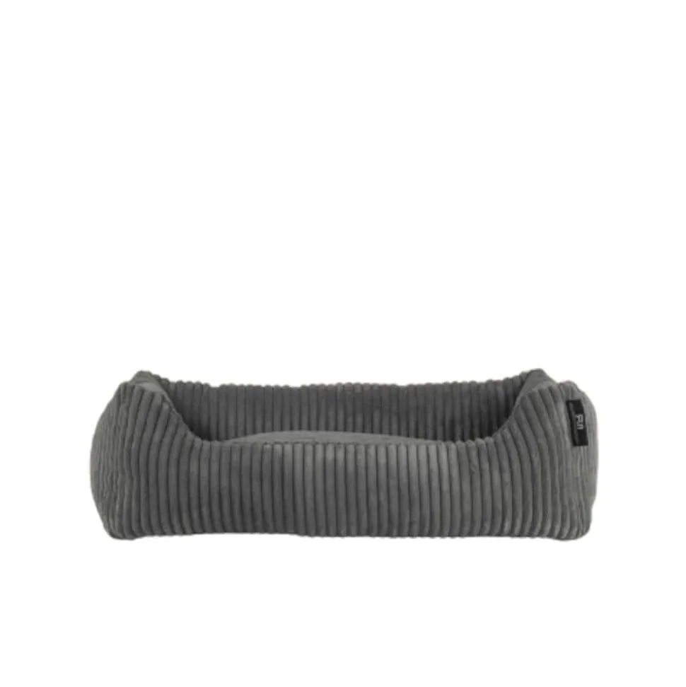 Rohrschneider Tierbett Cordstoff breit Gr. 1 taupe + faltbarer Reisenapf