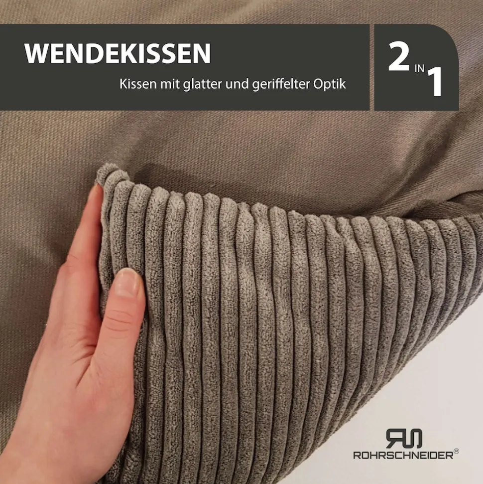 Rohrschneider Tierbett Cordstoff breit Gr. 1 taupe + faltbarer Reisenapf