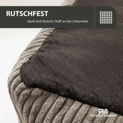 Rohrschneider Tierbett Cordstoff breit Gr. 1 taupe + faltbarer Reisenapf