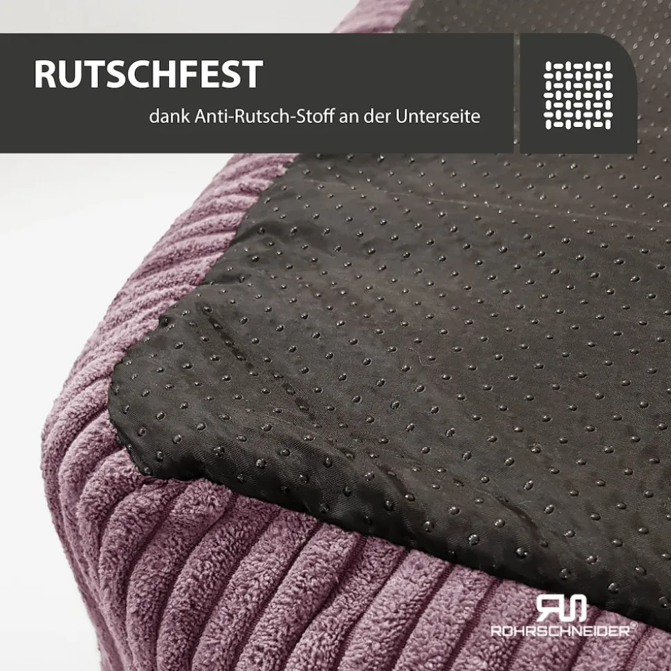 Rohrschneider Tierbett Cordstoff breit Gr. 1 taupe + faltbarer Reisenapf