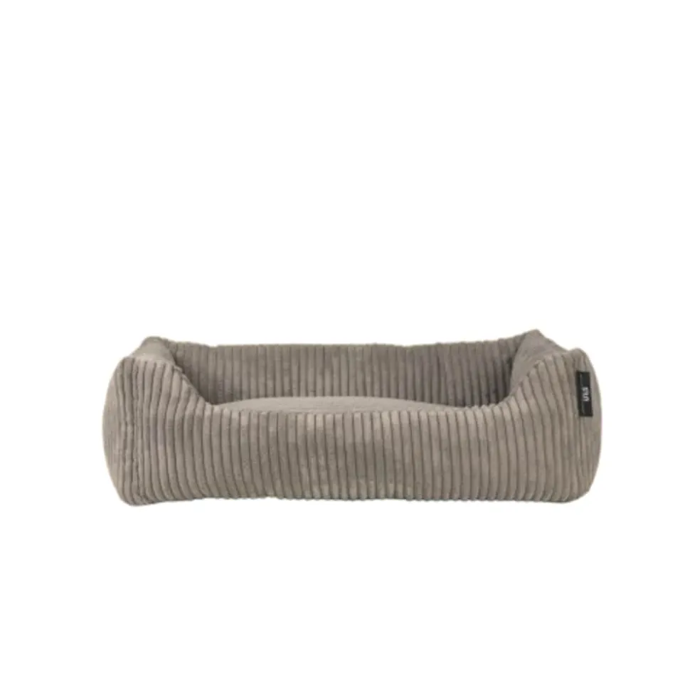 Rohrschneider Tierbett Cordstoff breit Gr. 1 taupe + faltbarer Reisenapf